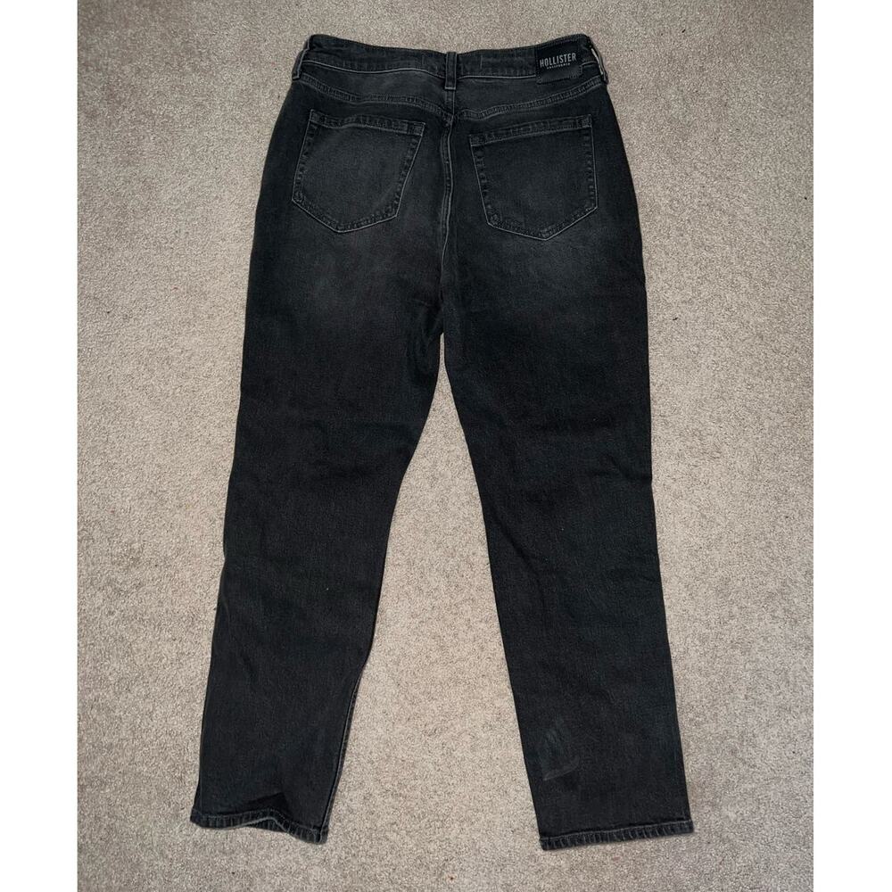 New Hollister Ultra High Rise Mom Jean Destroyed Black size 9R - Picture 8 of 9